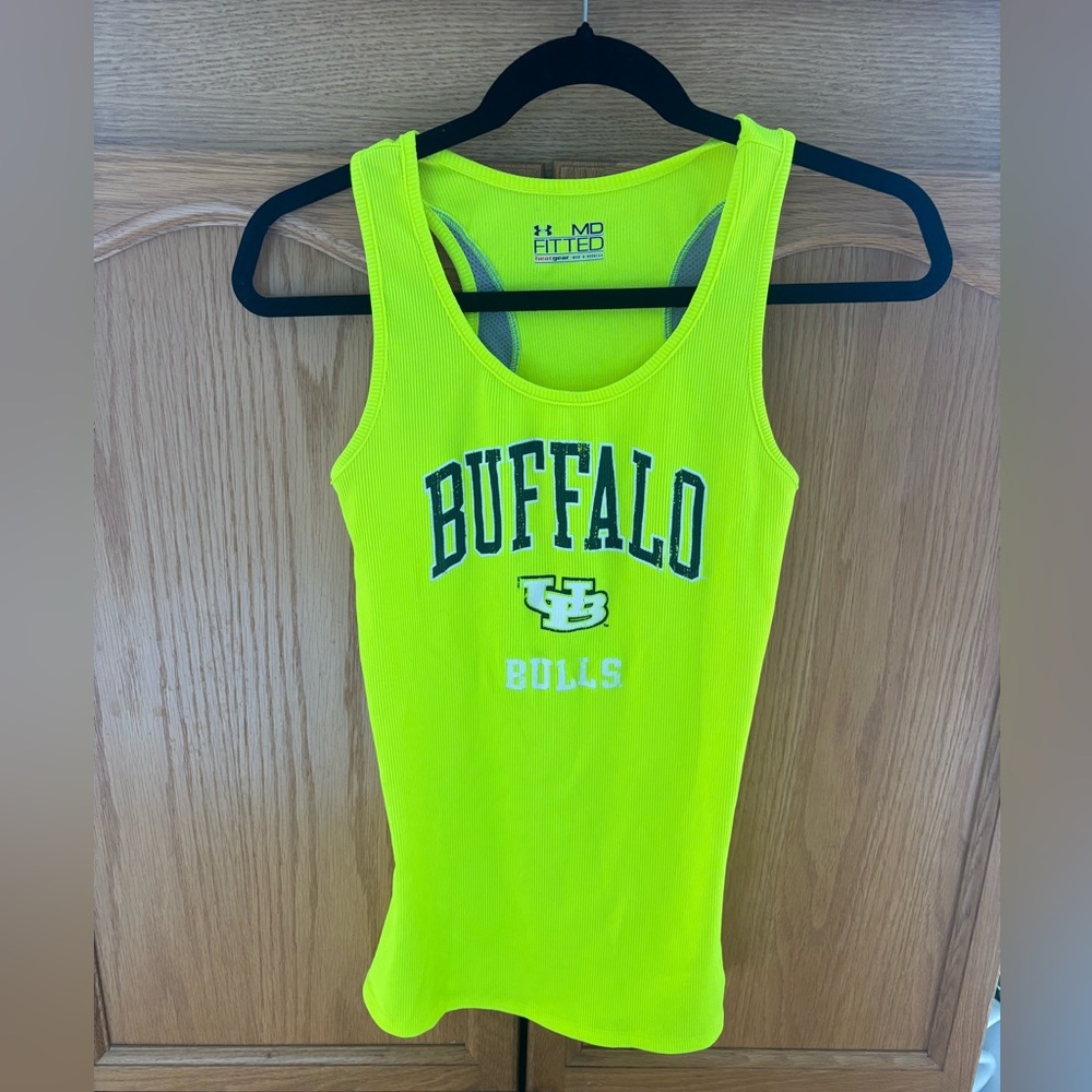 Under Armour Neon Yellow HeatGear MD Fitted Tank